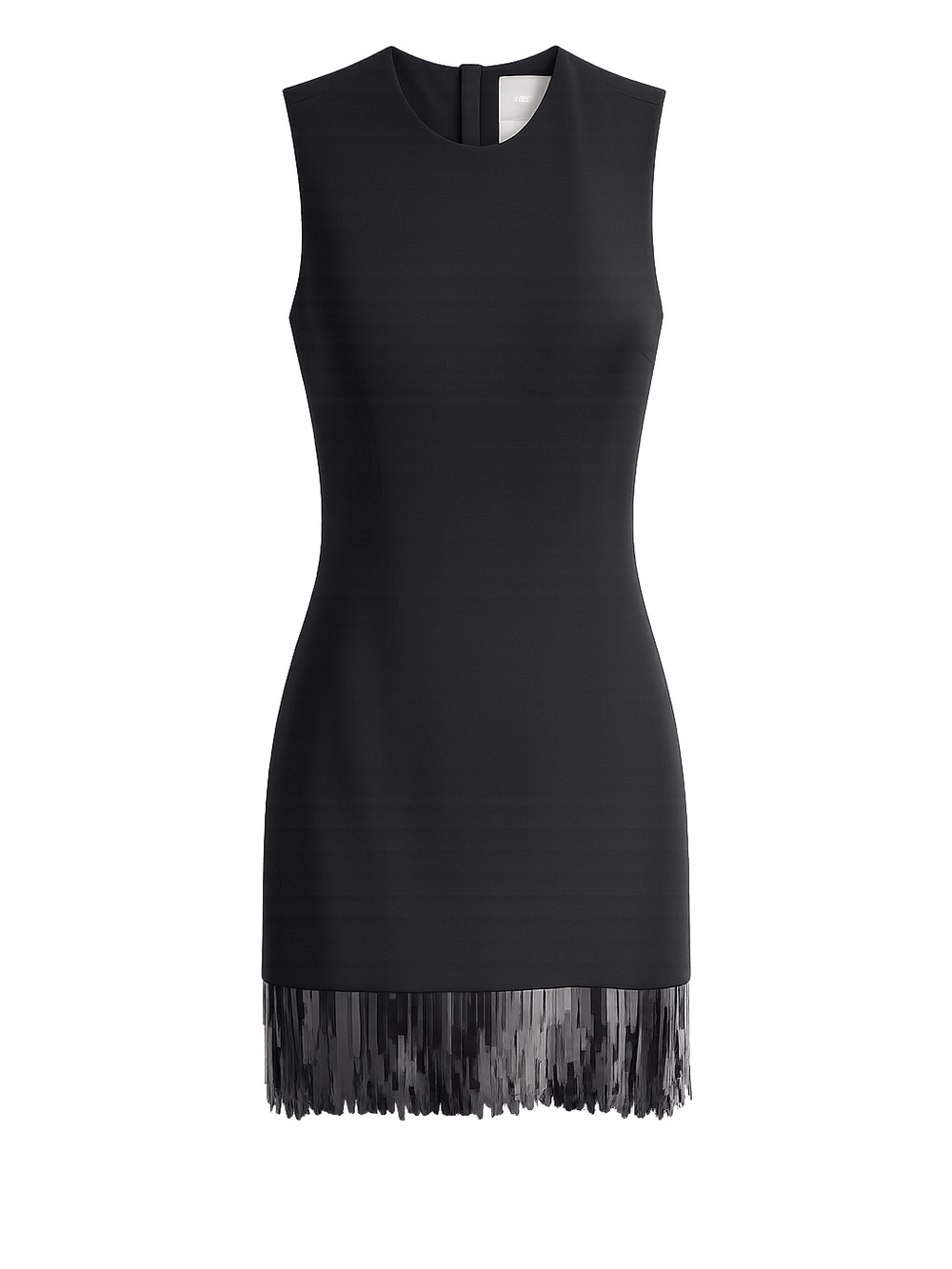 Jason Wu Black Sleeveless Fringe-Trim Mini Dress